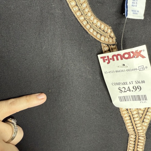 Calypso St Barth Embroidered Balloon Long Sleeve Black Top Women's Small Boho‎ - Picture 4 of 11